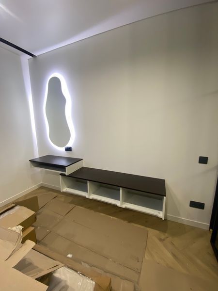 Ассиметричное безрамное зеркало с Led подсветкой БРЛ 9 фото