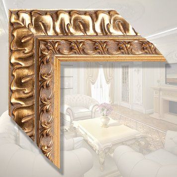 Зеркало в золотой деревянной раме 985 Gold фото